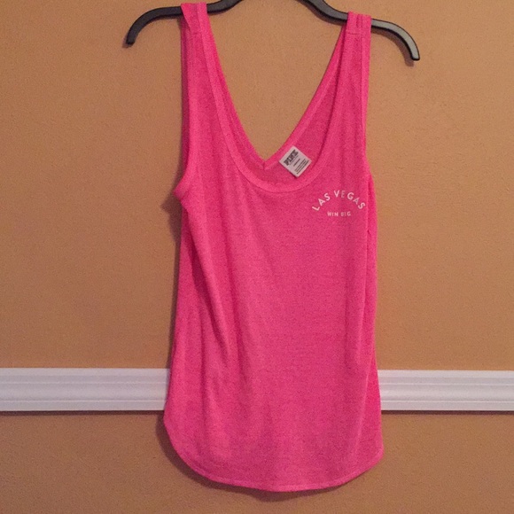 PINK Victoria's Secret Tops - VS Pink Ribbed V Tank Size Large